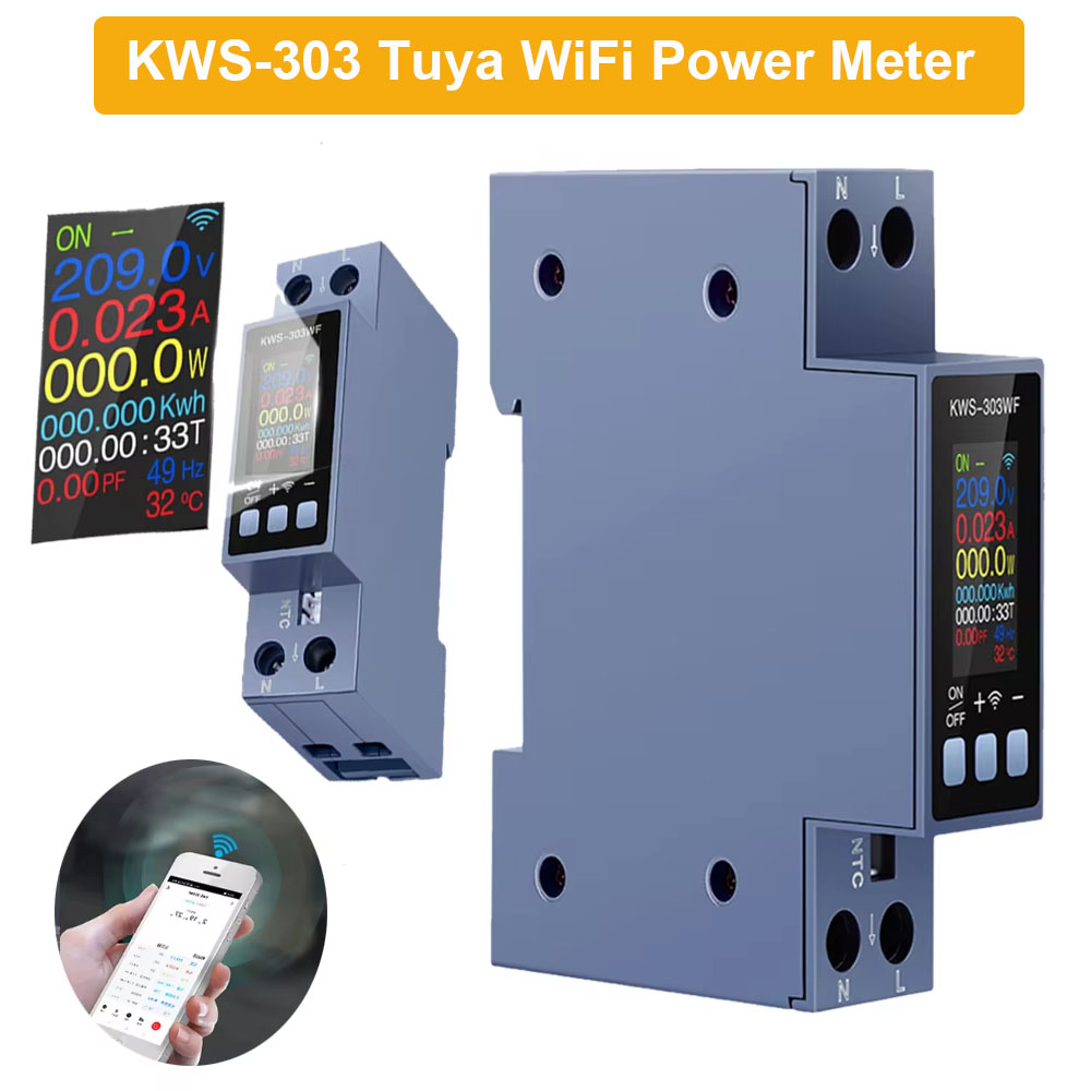 Energy Meter Bidirectional - Medidor de Energia WiFi Tuya KWS-303