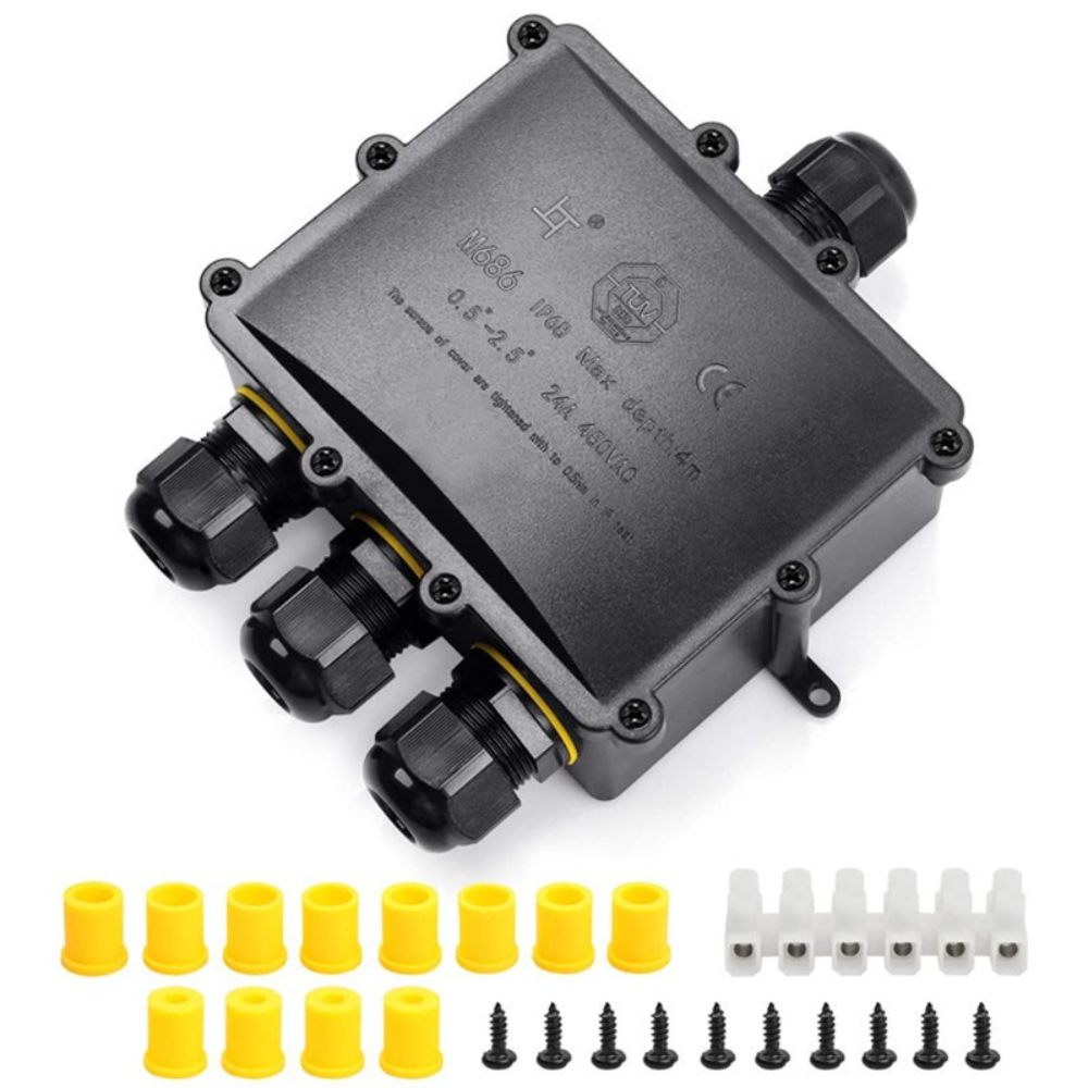 4way 1in3out ip68 à prova dip6 - Waterproof Junction Box Solar avaliação e preço