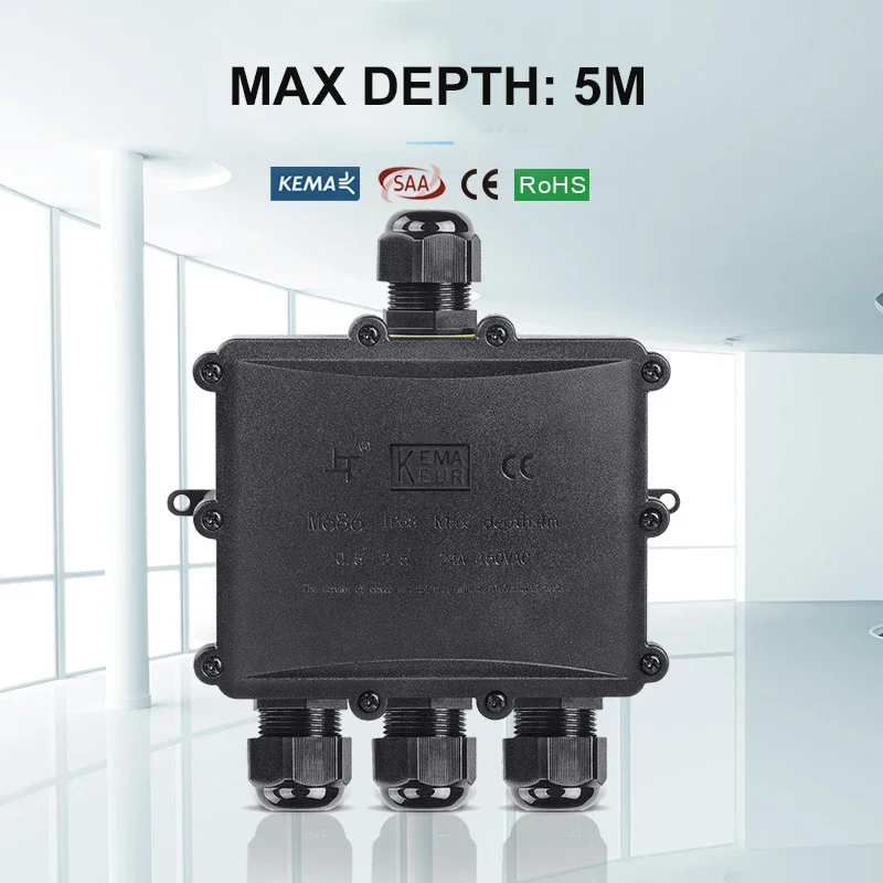 4way 1in3out ip68 à prova dip6 - Waterproof Junction Box Solar avaliação e preço