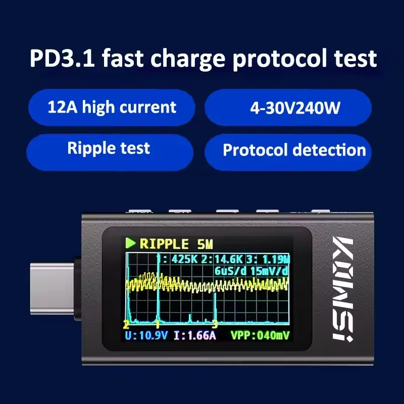 KWS-X1 tipo-c monitor de corre - Battery Monitor Coulometer avaliação e preço
